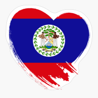 Belize Belizean Heart Love Flag