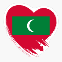 Maldives Maldivian Heart Love Flag