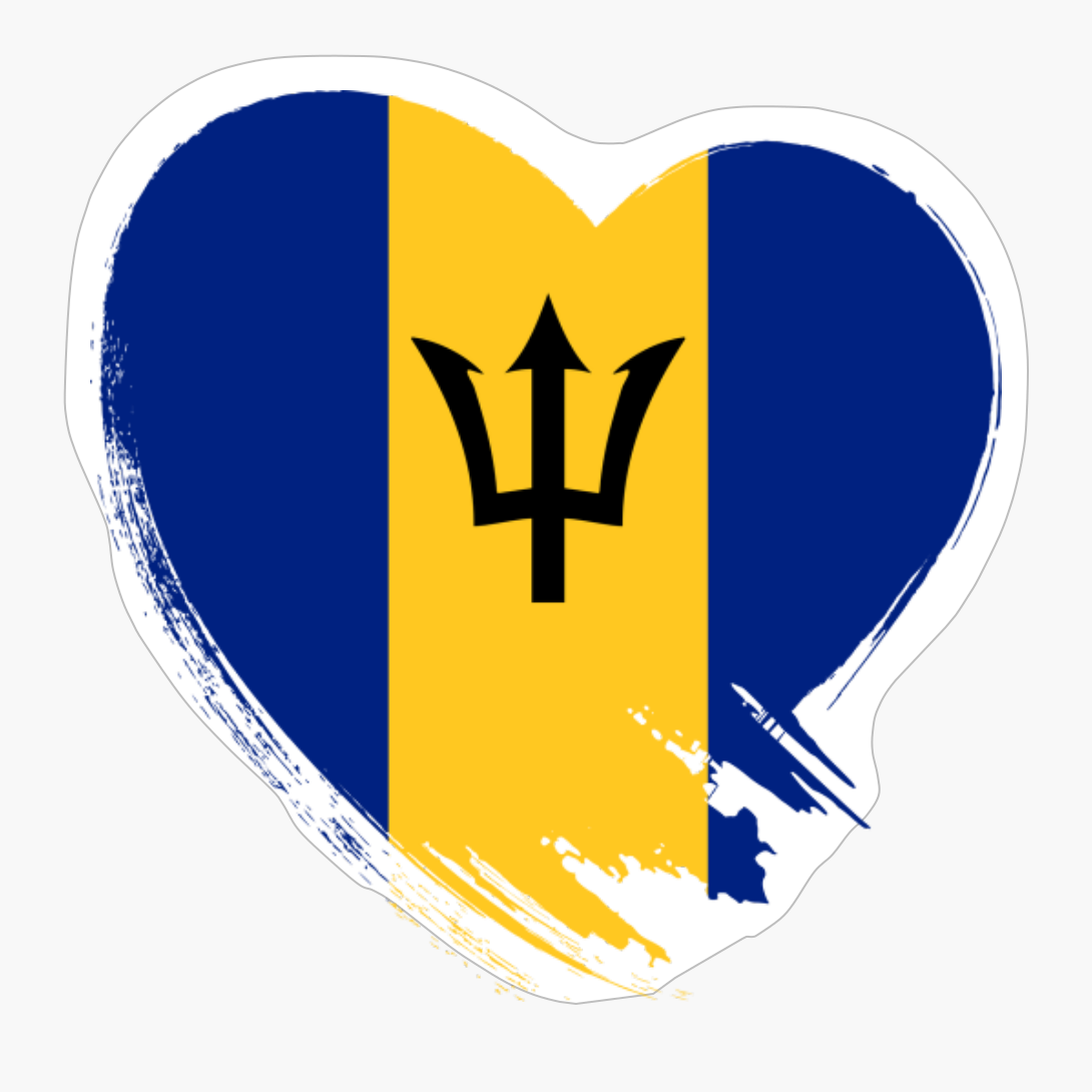 Barbados Barbadian Heart Love Flag