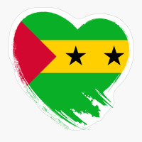Sao Tome And Principe Heart Love Flag
