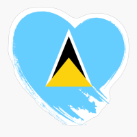 Saint Lucia Saint Lucian Heart Love Flag