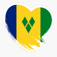 Saint Vincent And The Grenadines Heart Love Flag