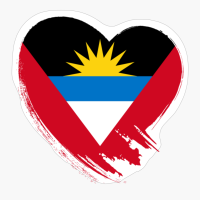 Antigua And Barbuda Antiguan Heart Love Flag