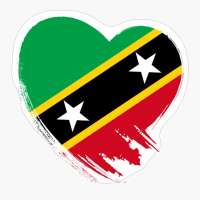 Saint Kitts And Nevis Heart Love Flag