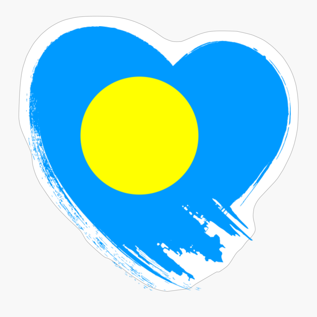 Palau Palauan Heart Love Flag
