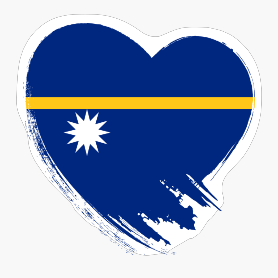 Nauru Nauruan Heart Love Flag