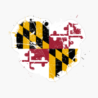 Maryland Marylander Marylandian Heart Love Flag Pride Heritage Roots