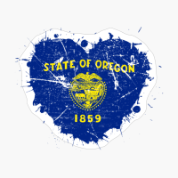 Oregon Oregonian Heart Love Flag Pride Heritage Roots