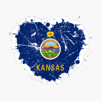 Kansas Kansan Heart Love Flag Pride Heritage Roots