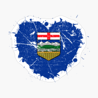 Alberta Albertan Heart Love Flag Pride Heritage Roots