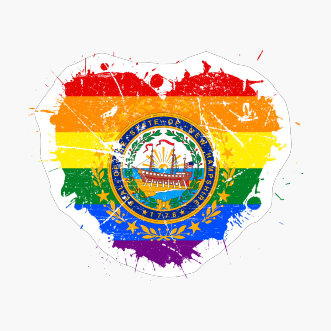 New Hampshire New Hampshirite New Hampshireman LGBT LGBTQ Gay Queer Trans Pride Love Flag Pride Heritage Roots