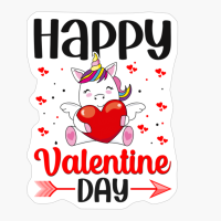 Happy Valentine Day Unicorn Heart
