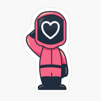 Squid Game - Masked Guards In Pink Jumpsuits - Heart
