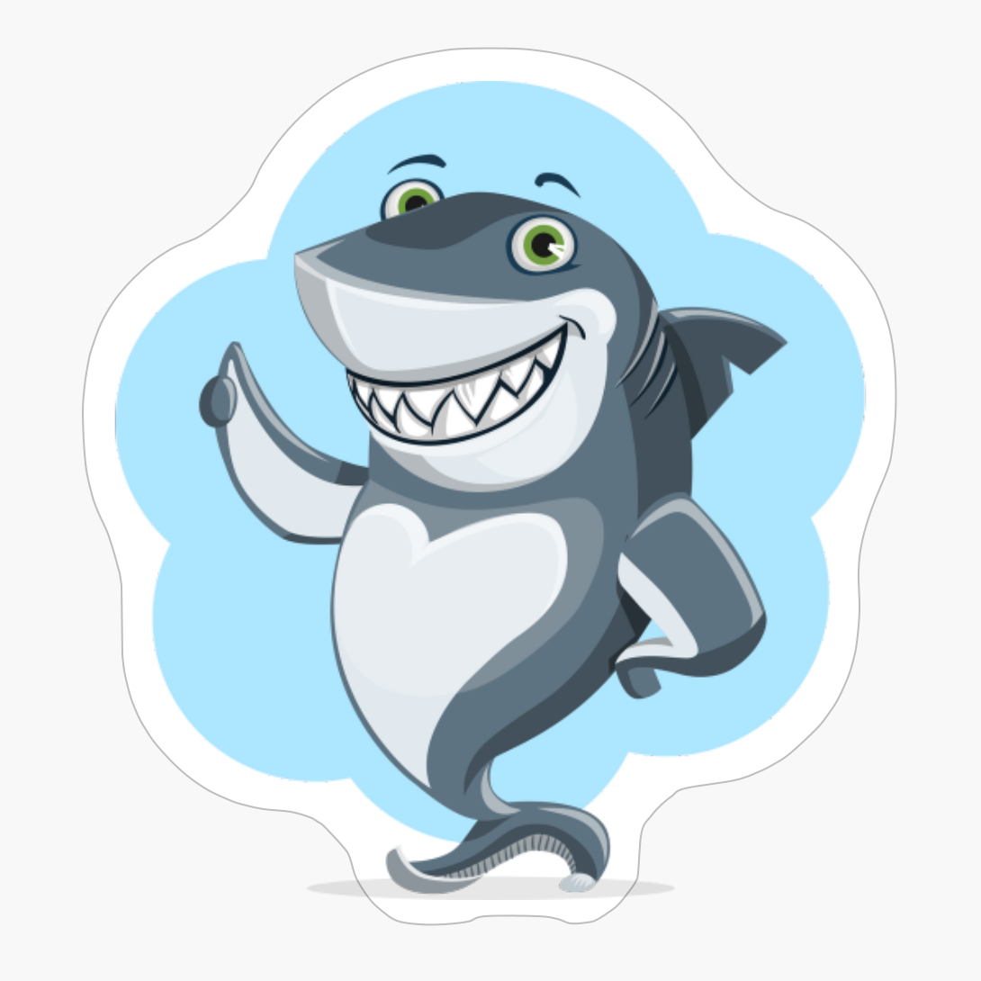 Shark Animal Character Cute Ocean Underwater Blue