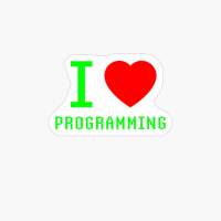 I Love Programming Red Heart Computer Coding Coder Slogan