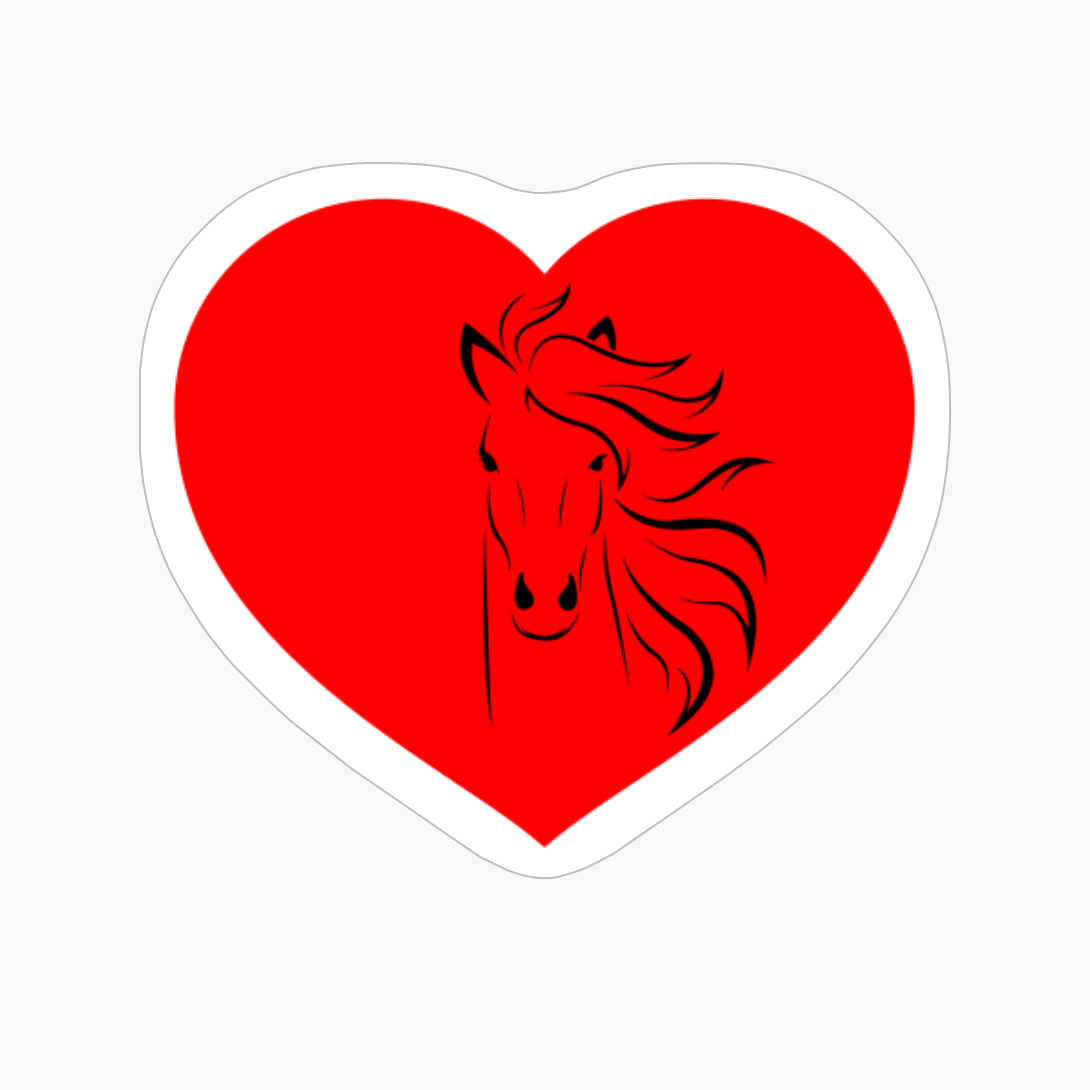 I Love Horses Red Heart Stable Girl Horse Groom Owner Lover