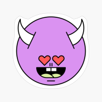 Lovestruck Heart Eyes Purple Cute Monster Emoji