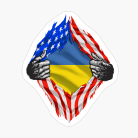 Super Ukrainian Heritage Ukraine Roots USA Flag Gift