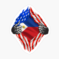 Super Filipino Heritage Philippines Roots USA Flag Gift