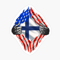 Super Finnish Heritage Finland Roots USA Flag Gift