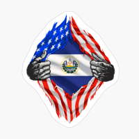 Super Salvadoran Heritage El Salvador Roots USA Flag Gift
