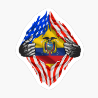 Super Ecuadorian Heritage Ecuador Roots USA Flag Gift