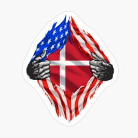 Super Danish Heritage Denmark Roots USA Flag Gift