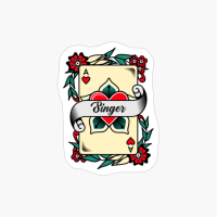 Singer With An Ace Of Hearts Graphic