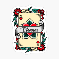 Cleaner With An Ace Of Hearts Graphic