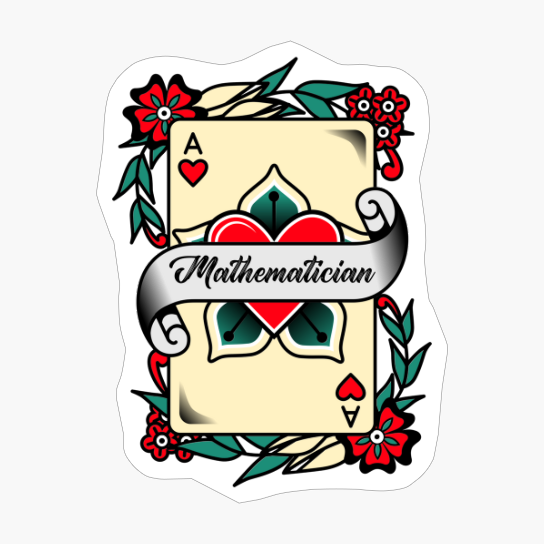 Mathematician With An Ace Of Hearts Graphic