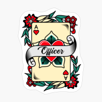 Officer With An Ace Of Hearts Graphic