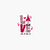 Nn Love Leopard Plaid Gnome Nana Valentines Day