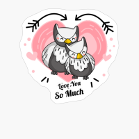 Love You So Much. Owl Design. Happy Valentine's Day.