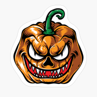 Halloween Scary Evil Pumpkin Funny Pumpkin Head
