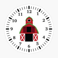Red Barn Clock With Numbers