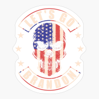American Flag Skull Let's Go Brandon, Anti Biden Grunge Skull Costume, Biker Let's Go Brandon