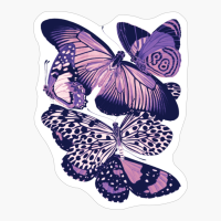 Asexual Spectrum Pride Vintage Cluster Of Butterflies Art
