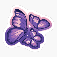 Asexual Spectrum Pride Group Of Flying Butterflies