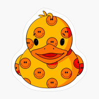 Smiley Face Pattern Rubber Duck