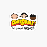 AWESOME HUMAN BEINGS, Yellow Red Faces Playful Kids Group , Red, Awesome, , Yellow, Drawing, Faces, Playful, Kids, Group, Smile