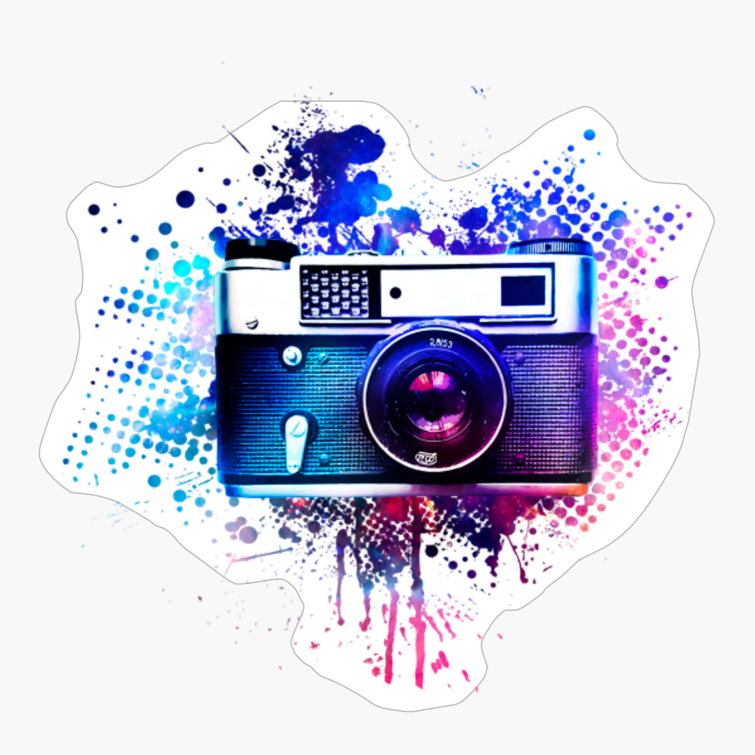 Retro Camera Colorful Splash