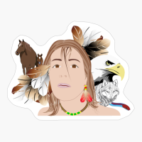 Indian Girl Person Woman Face Eagle Feathers