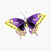 Nonbinary Pride Butterfly Design