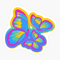 Pansexual Pride Group Of Flying Butterflies