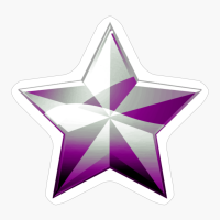 Asexual Pride Glossy Faceted Star
