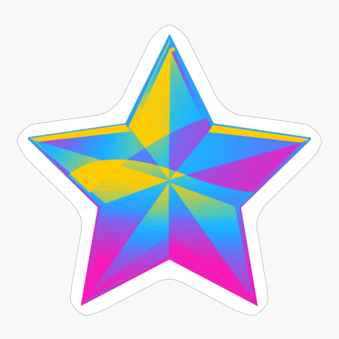 Pansexual Pride Glossy Faceted Star