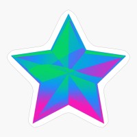 Polysexual Pride Glossy Faceted Star
