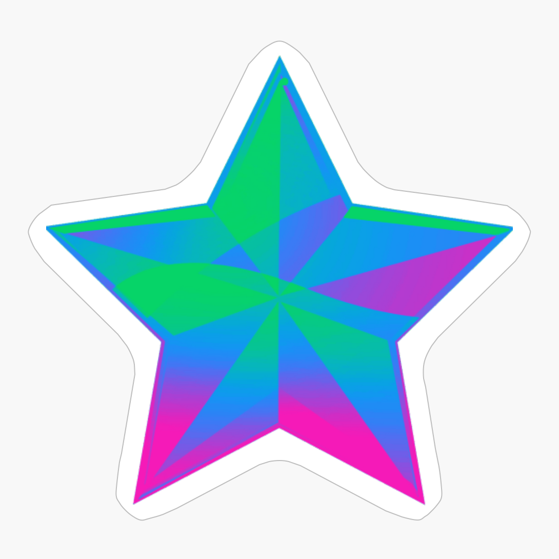 Polysexual Pride Glossy Faceted Star