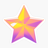 Sapphic Pride Glossy Faceted Star