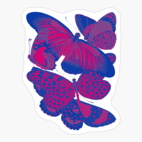 Bisexual Pride Vintage Cluster Of Butterflies Art